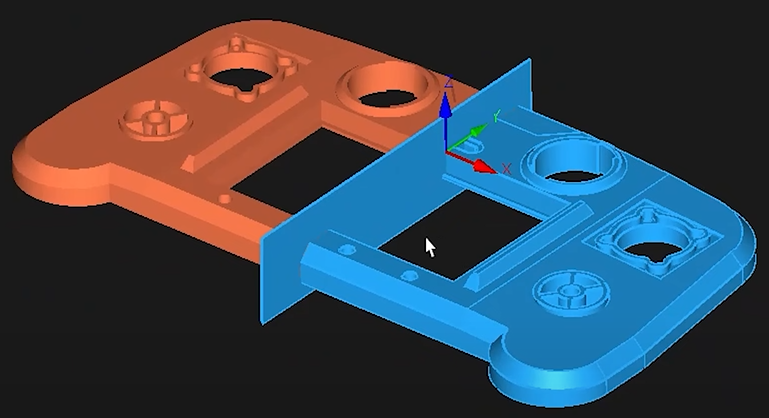 Rozdělený díl v nástroji ZEISS Reverse Engineering