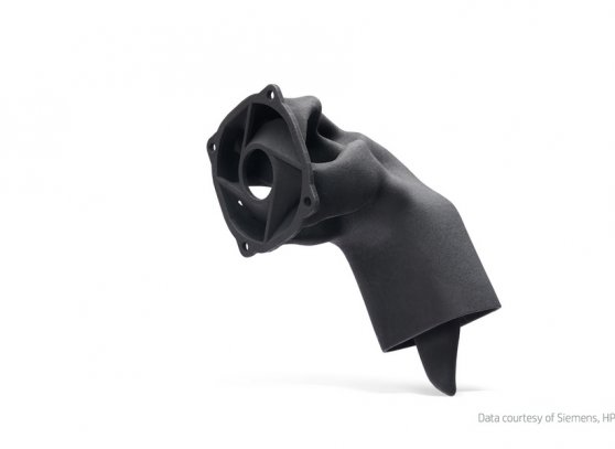 Vzduchovod vyrobený 3D tiskem s optimalizovaným tvarem pro optimální průtok vzduchu