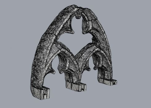 3D počítačový model gotického oblouku